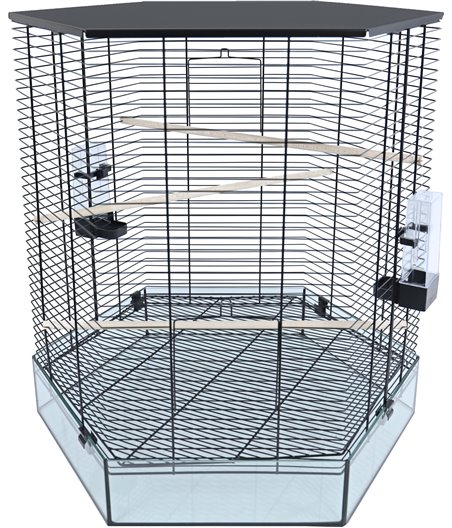 Interzoo vogelkooi Vision, hexo XL zwart.
