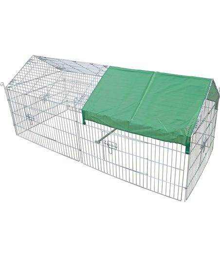 WorldPet draadren puntdak met zonnedoek verzinkt, 180x75x75 cm - 180 x 75 x 75cm