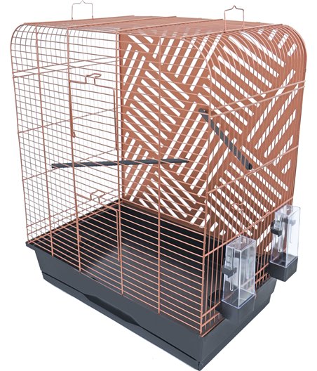 Interzoo vogelkooi Doris, industrieel koper/zwart.