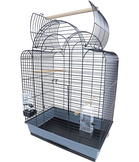 Interzoo vogelkooi Sonia 3 cabrio, zwart/grijs.