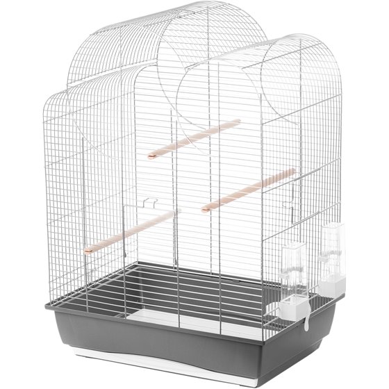 Interzoo vogelkooi Big Eliza, zilver/grijs.