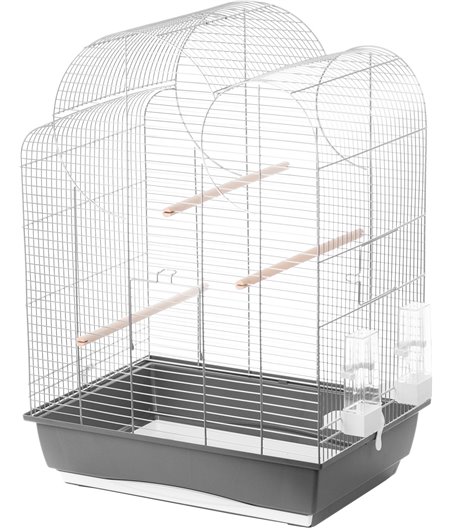 Interzoo vogelkooi Big Eliza, zilver/grijs.