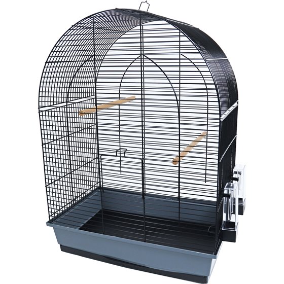 Interzoo vogelkooi Lusi 3, zwart/grijs.