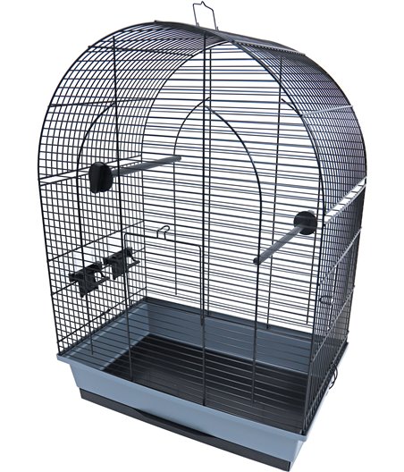 Interzoo vogelkooi Lusi 2, zwart/grijs.