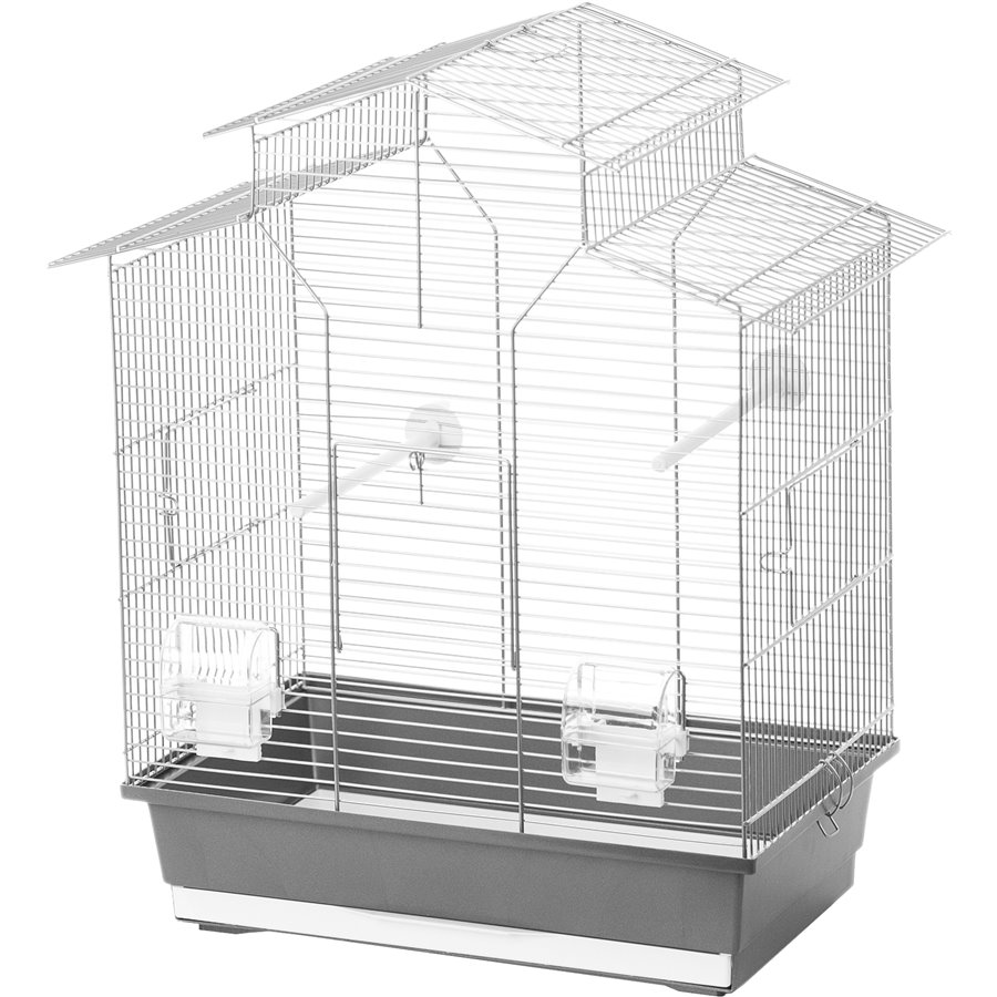 Interzoo vogelkooi Iza 2, zilver/grijs.