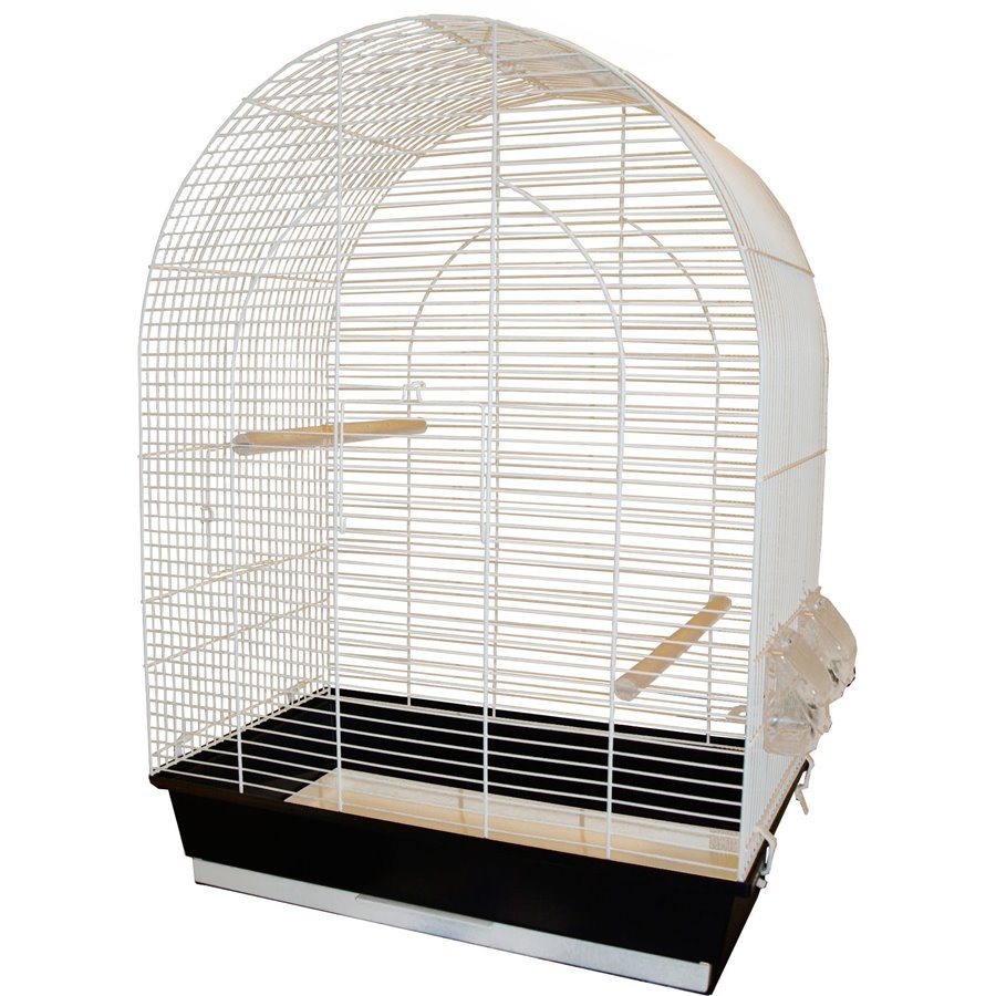 AZ vogelkooi Big Lucie, wit/zwart.