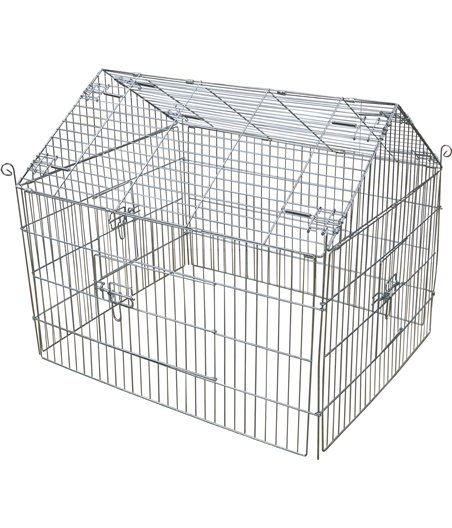 WorldPet draadren puntdak verzinkt, 90x75x75 cm - 90 x 75 x 75cm