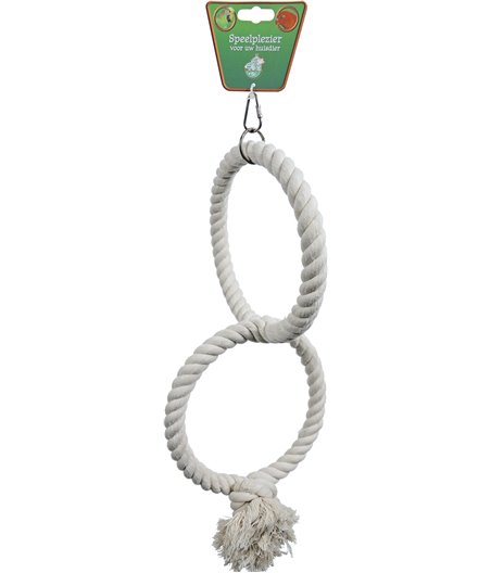 Boon vogelspeelgoed touwring katoen medium 2-rings, Ø 21 cm.