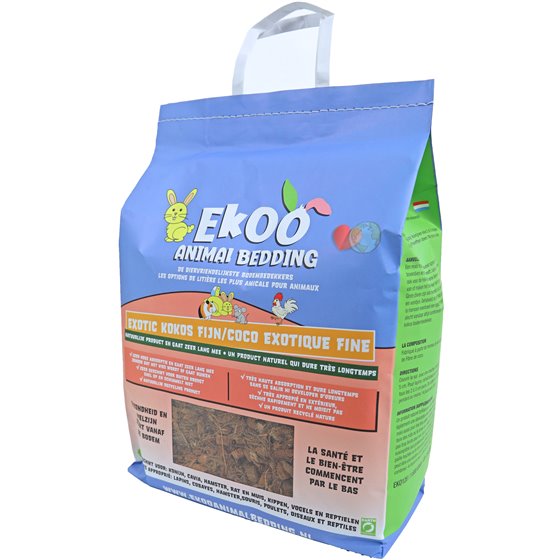 Ekoo Animal Bedding exotic kokos fijn, 25 liter. (Besteleenheid per 5)