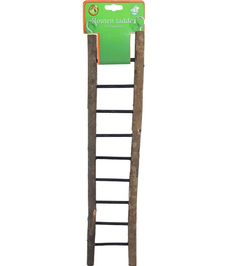 Boon vogelspeelgoed ladder hout Natural 9 traps, 45 cm.