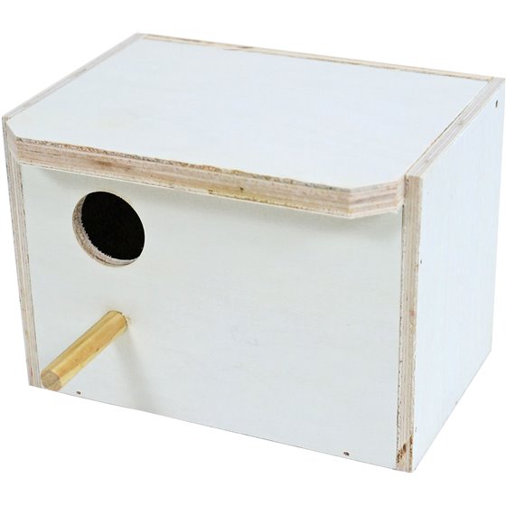 Boon broedblok voor mezen, lang met rond gat.