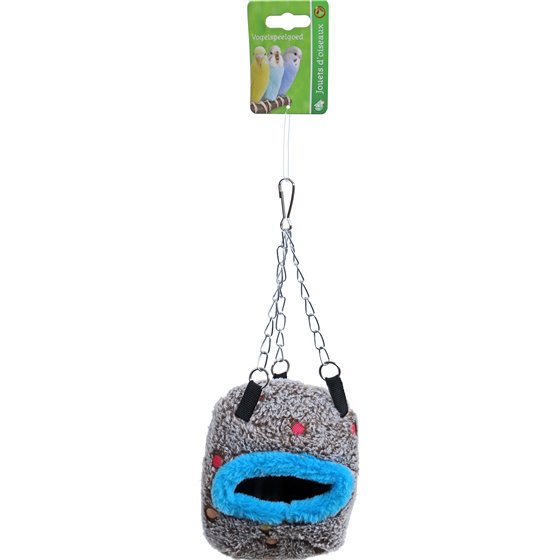 Boon vogelnest hangbaar ton-model bruin/blauw, 14 cm.