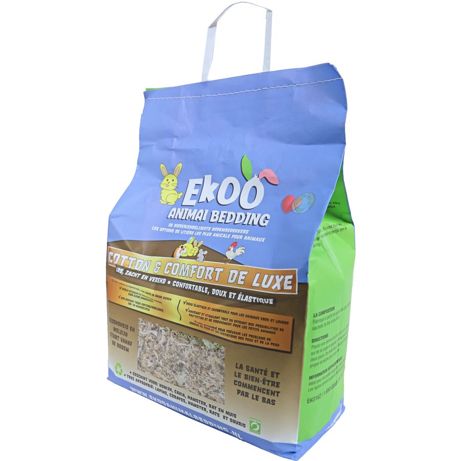 Ekoo Animal Bedding cotton and comfort luxe, 30 liter. (Besteleenheid per 5)