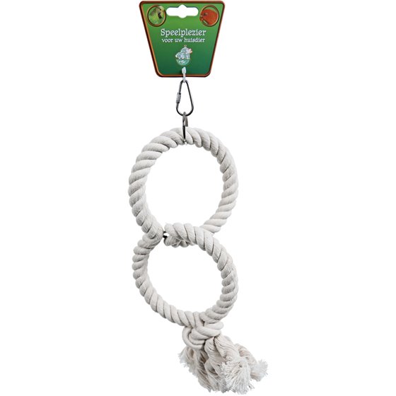Boon vogelspeelgoed touwring katoen klein 2-rings, Ø 13 cm.