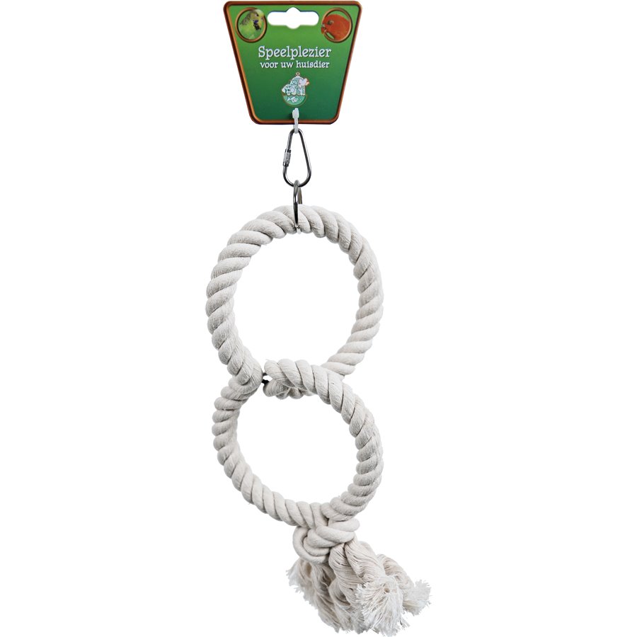 Boon vogelspeelgoed touwring katoen klein 2-rings, Ø 13 cm.