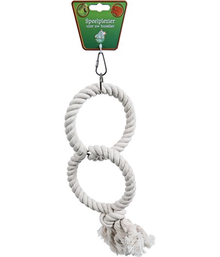 Boon vogelspeelgoed touwring katoen klein 2-rings, Ø 13 cm.