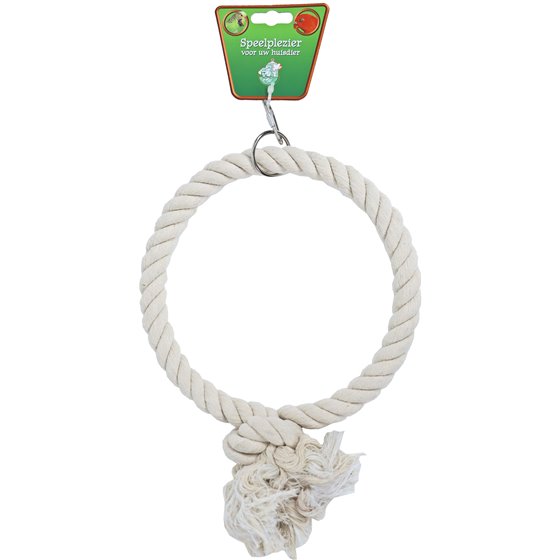 Boon vogelspeelgoed touwring katoen medium 1-rings, Ø 21 cm.
