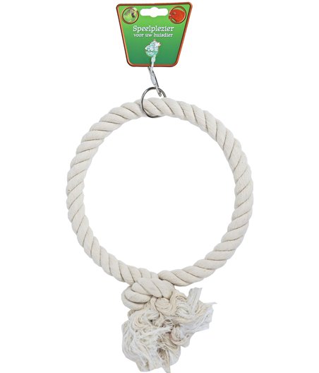 Boon vogelspeelgoed touwring katoen medium 1-rings, Ø 21 cm.