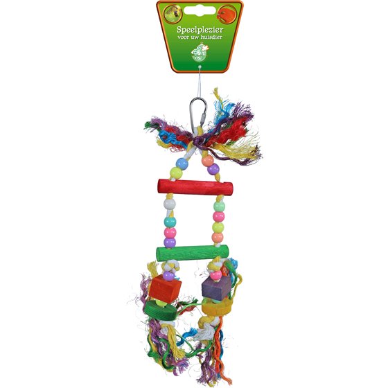 Boon vogelspeelgoed touwladder met kralen 2-traps, 25 cm.
