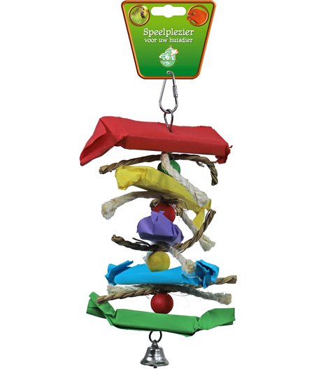 Boon vogelspeelgoed ladder hout/raffia met papier, 25 cm.