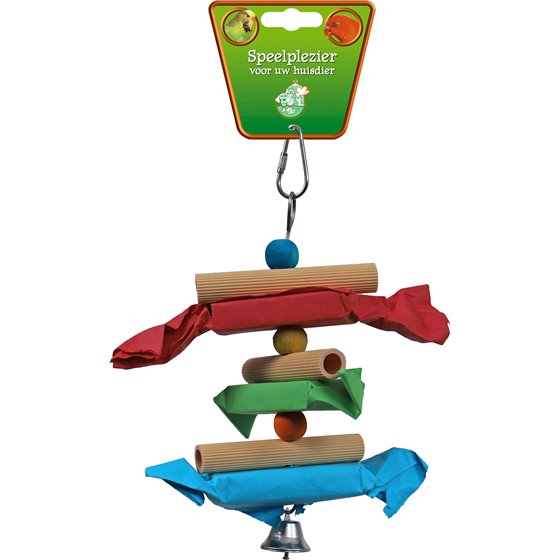 Boon vogelspeelgoed ladder hout/kunststof met papier, 20 cm.