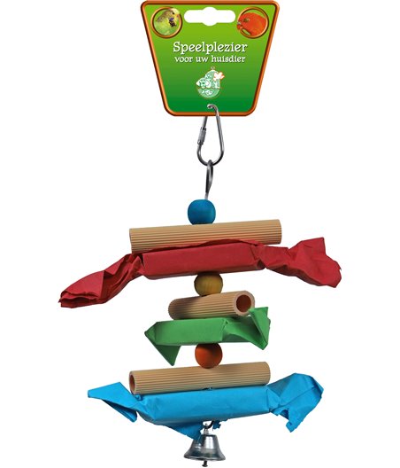 Boon vogelspeelgoed ladder hout/kunststof met papier, 20 cm.