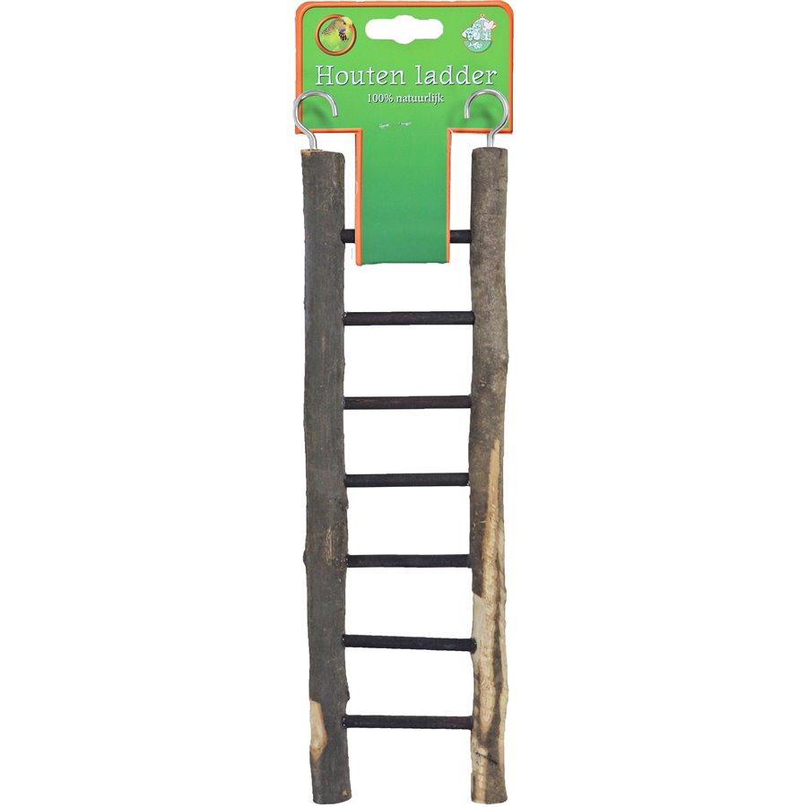 Boon vogelspeelgoed ladder hout Natural 7 traps, 28 cm.