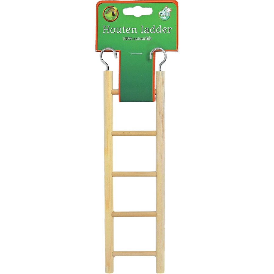 Boon vogelspeelgoed ladder hout 5 traps, 22 cm.