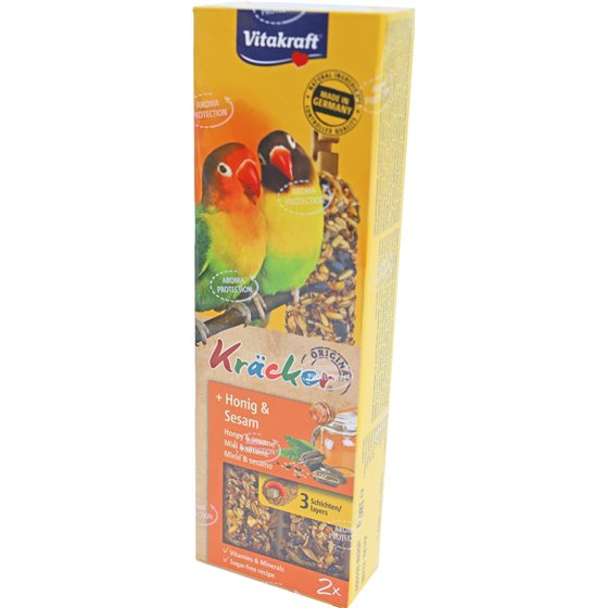 Vitakraft honing/sesam-kräcker agaporniden, 2in1