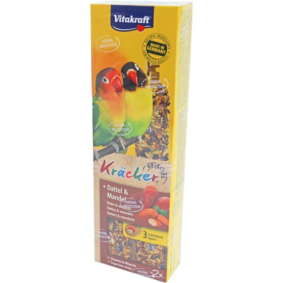 Vitakraft dadel/amandel-kräcker agaporniden, 2in1