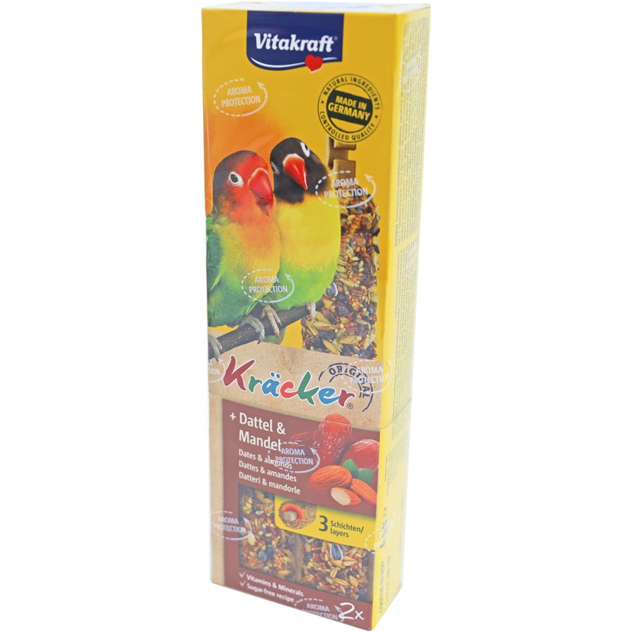 Vitakraft dadel/amandel-kräcker agaporniden, 2in1