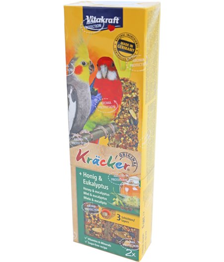 Vitakraft honing/eucalyptus-kräcker valkparkiet, 2in1