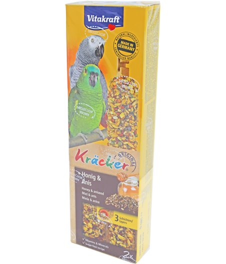Vitakraft honing/anijs-kräcker papegaai, 2in1