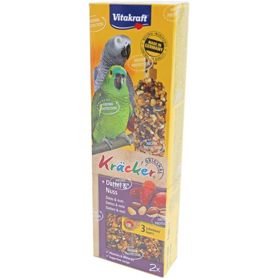 Vitakraft dadel/noot-kräcker papegaai, 2in1