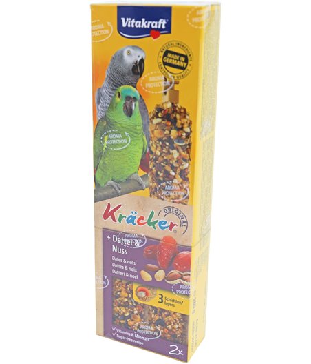 Vitakraft dadel/noot-kräcker papegaai, 2in1