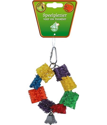 Boon vogelspeelgoed ring loofah met bel, 15 cm.
