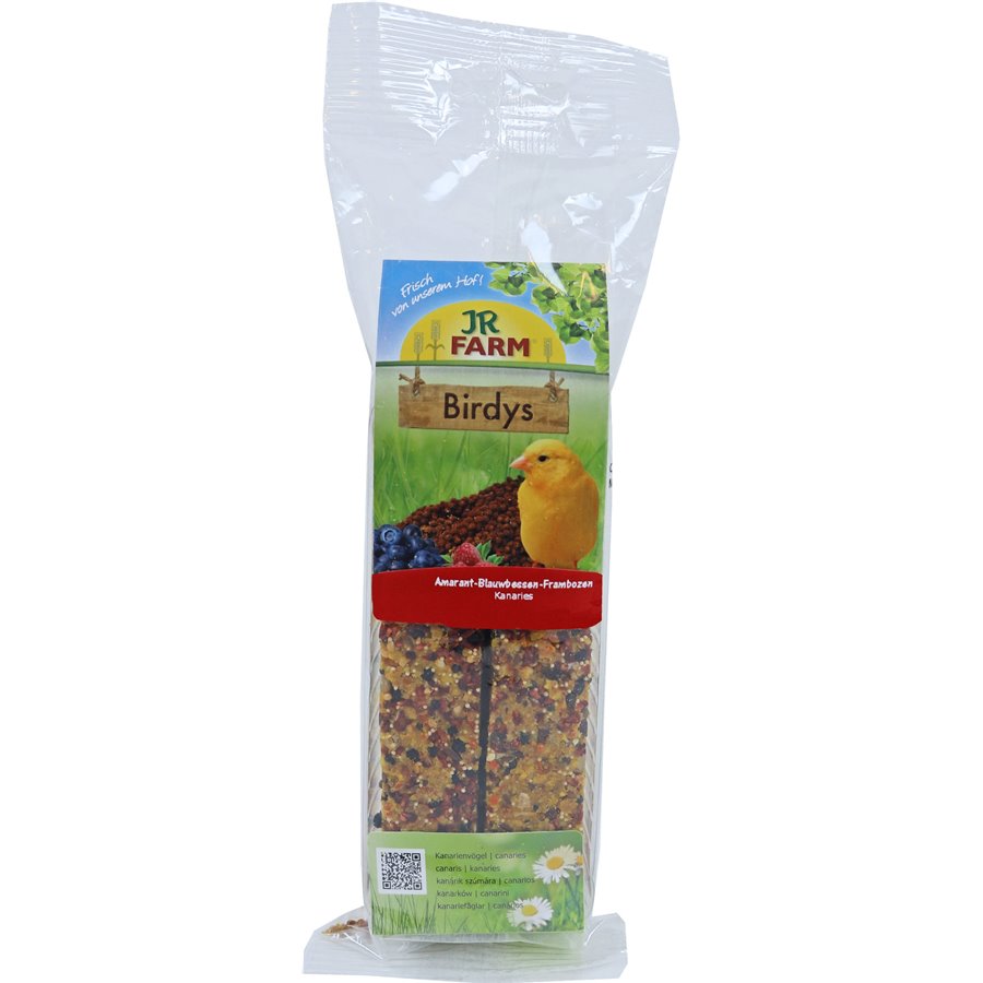 JR Farm Birdys kanarie amarant/blauwe bessen/frambozen, 130 gram.