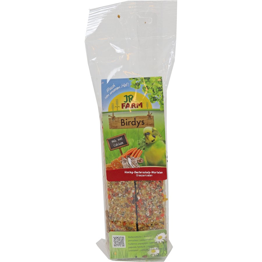 JR Farm Birdys parkiet honing/oesterschelp/wortelen, 130 gram. 