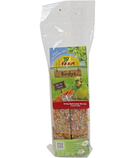 JR Farm Birdys parkiet honing/oesterschelp/wortelen, 130 gram. 