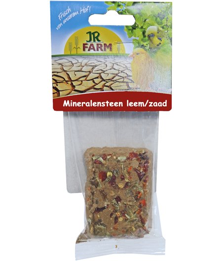 JR Farm parkiet & kanarie mineralensteen leem/zaad, 75 gram. 