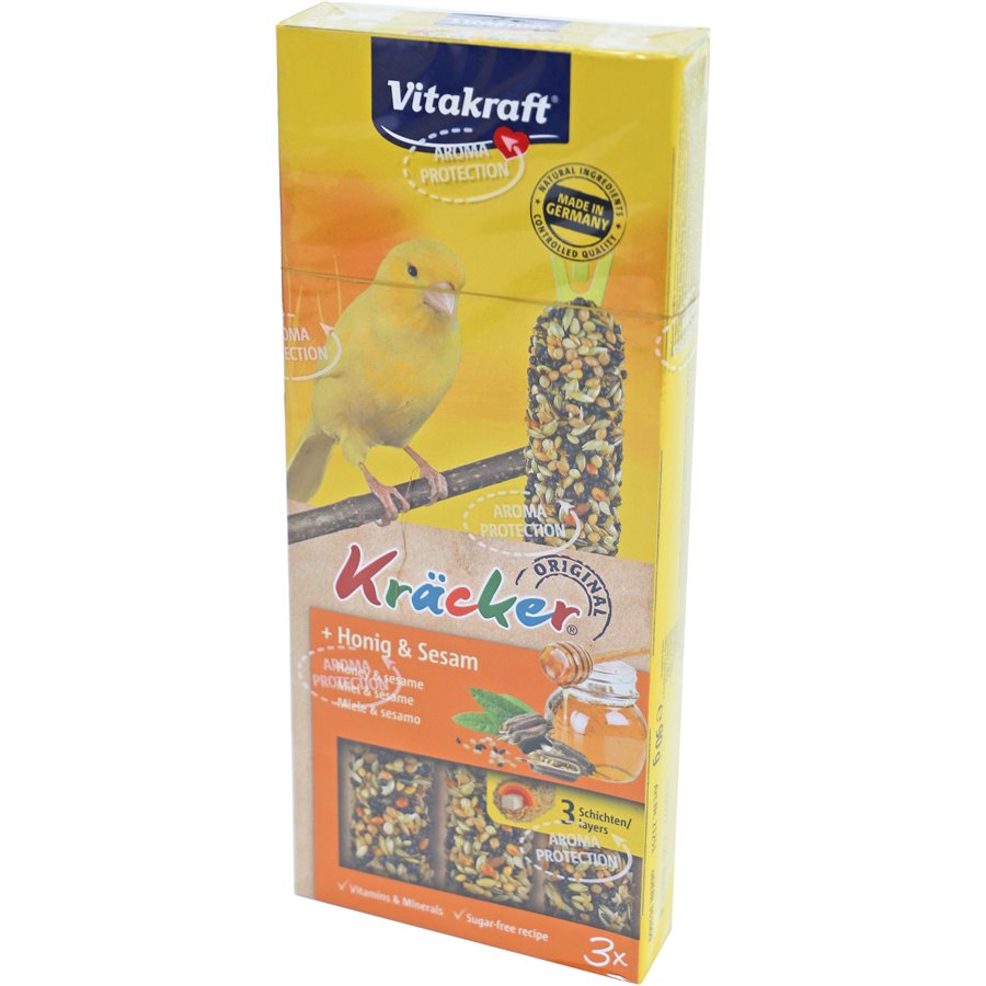 Vitakraft honing/sesam-kräcker kanarie, 3in1