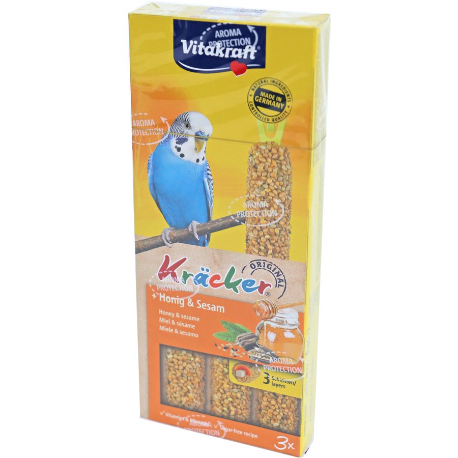 Vitakraft honing/sesam-kräcker parkiet, 3in1