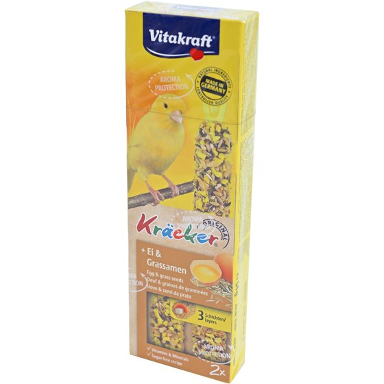 Vitakraft ei/graszaad-kräcker kanarie, 2in1