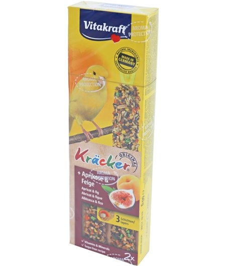 Vitakraft abrikoos/vijg-kräcker kanarie, 2in1
