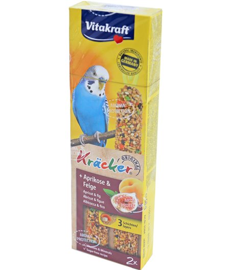 Vitakraft abrikoos/vijg-kräcker parkiet, 2in1