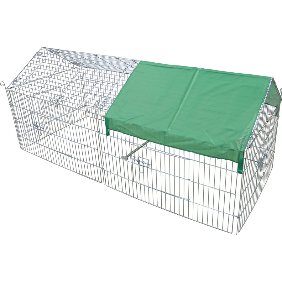 WorldPet draadren puntdak met zonnedoek verzinkt, 180x75x75 cm - 180 x 75 x 75cm