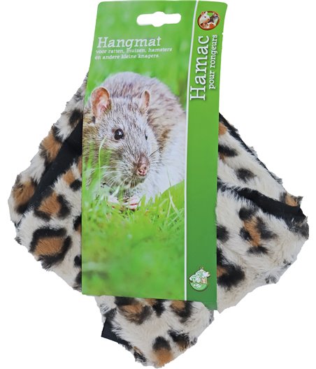 Boon hangmat knaagdier pluche luipaard print, 35 cm - 22,5 x 20 x 6cm