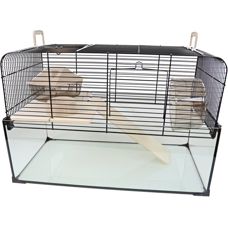 Interzoo hamsterkooi Vision 51, zwart - 51,5 x 29 x 40cm