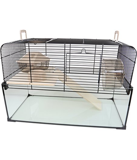 Interzoo hamsterkooi Vision 51, zwart - 51,5 x 29 x 40cm
