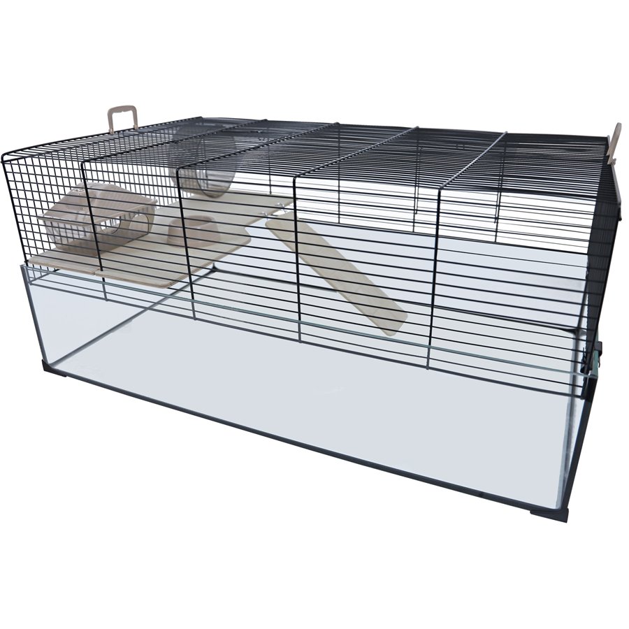 Interzoo hamsterkooi Vision 78, zwart - 78,5 x 47,5 x 35cm